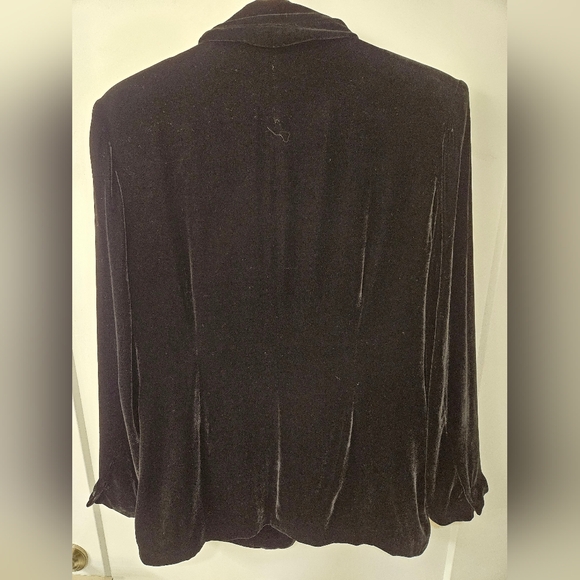 Vintage - Velvet Bloomingdales Black Evening Dress Blazer/Jacket - Size 14 - Picture 7 of 8